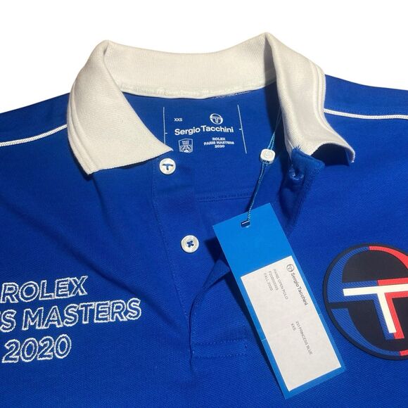 Sergio Tacchini Tennis Polo Shirt Women XXS Blue Short Sleeve 2020 Paris Masters - Picture 10 of 12